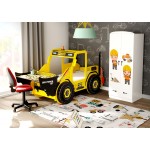 Pat cu Birou 2 in 1 pentru copii - Incarcator cu Cupa cu LED-uri din lemn MDF - Patut mare forma de masina cu saltea inclusa Pat cu Birou 2 in 1 pentru copii - Incarcator cu Cupa cu LED-uri din lemn MDF - Patut mare forma de masina cu saltea inclusa